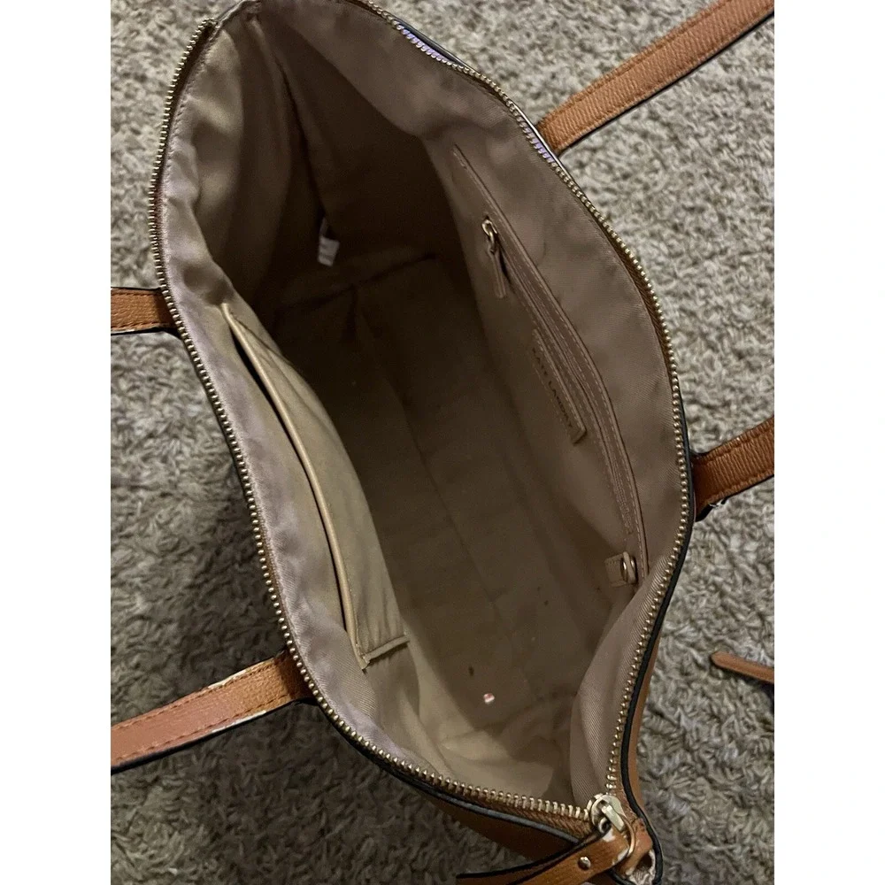Kate Landry Leather Purse Handbag‎ Matching Wallet Medium Brown Very Good Cond!